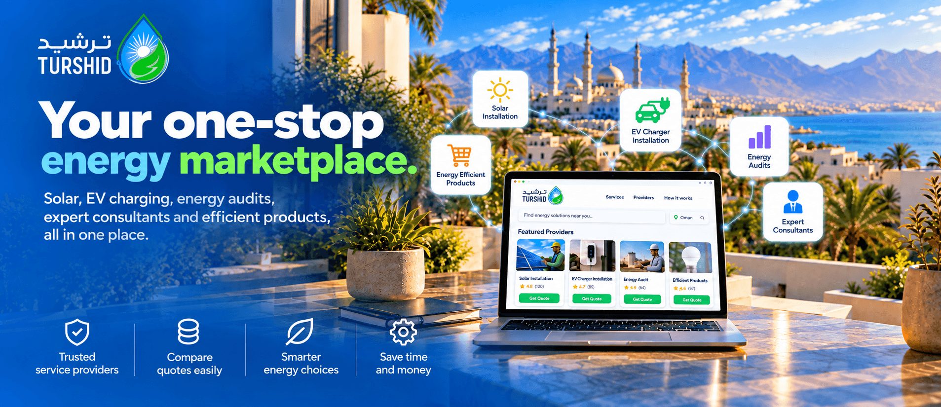 Your one-stop energy marketplace: solar, EV charging, energy audits, expert consultants and efficient products